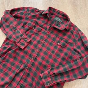 Vintage Polo Country Ralph Lauren Flannel Shirt Mens L Red Green Plaid Cotton